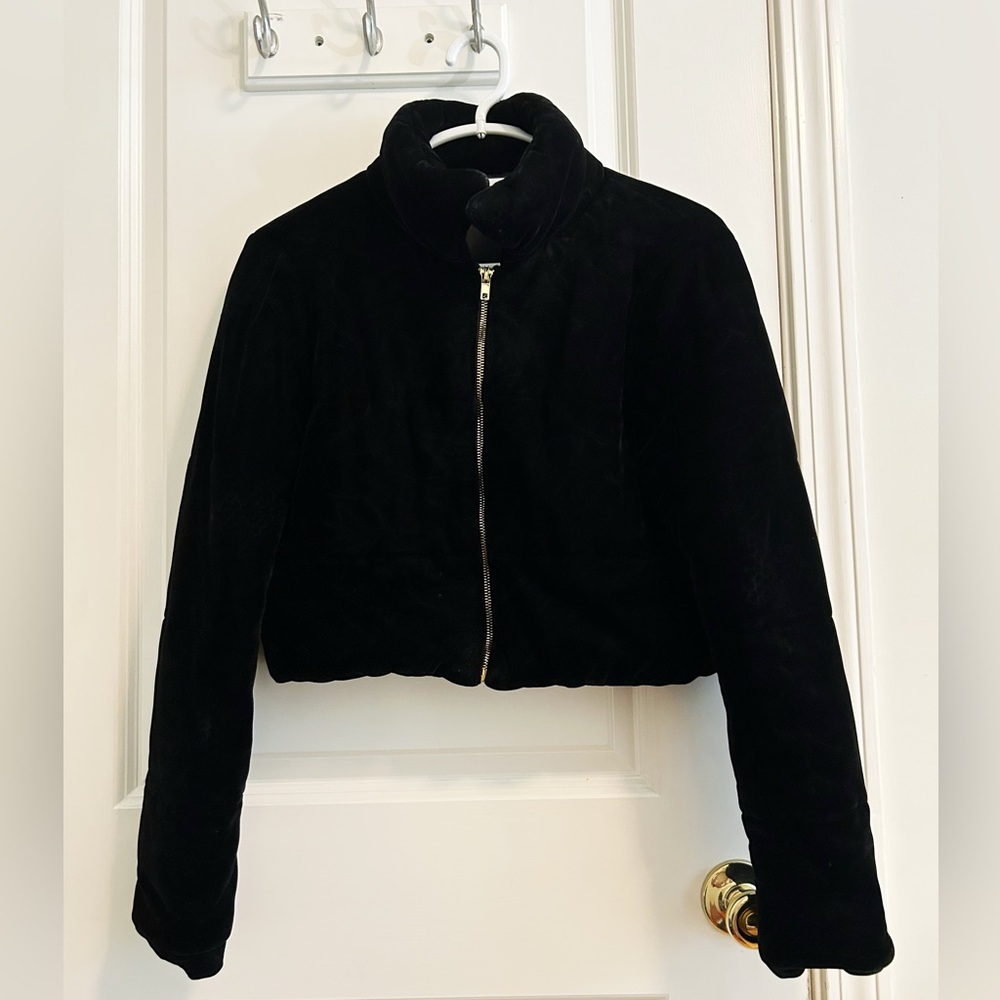 Generic Black Suede Cropped Jacket